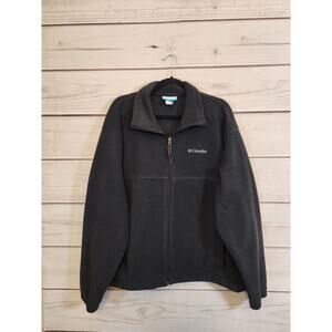 Columbia‎ Sportwear Men's Black Solid Long Sleeve Fleece Full Zip Jacket Size XL